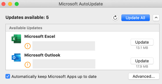 microsoft autoupdate for mac is in a spiral