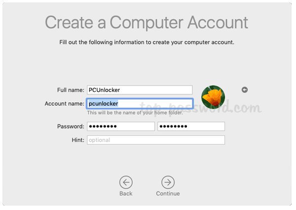 recover the password for mac os update